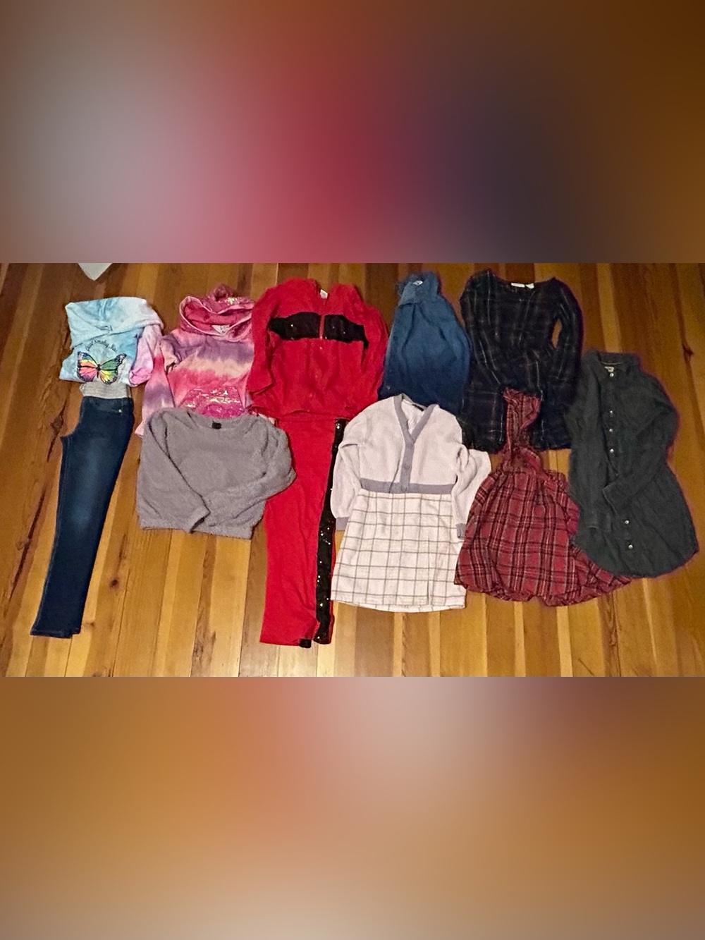 Girls clothes bundle, size 6/7/8 includes jeans, tops, dresses